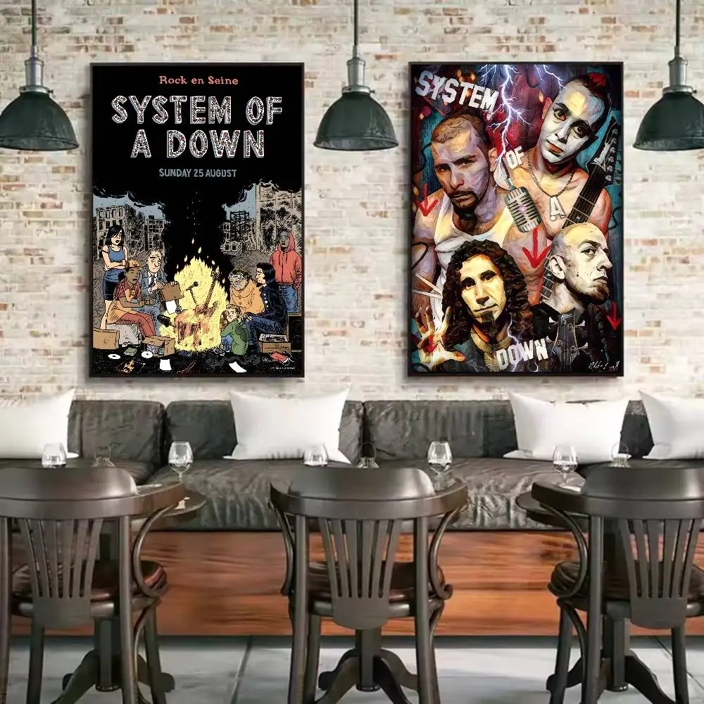American Rock Band System Of A Down Poster HD art sticky wall waterproof home living room bedroom bar aesthetic decoration