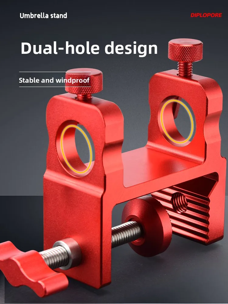 قاعدة مظلة جديدة مضادة للانزلاق من سبائك الألومنيوم والمغنيسيوم لمنصة الصيد، تصميم انزلاقي بفتحتين، مثبت مقاوم للرياح