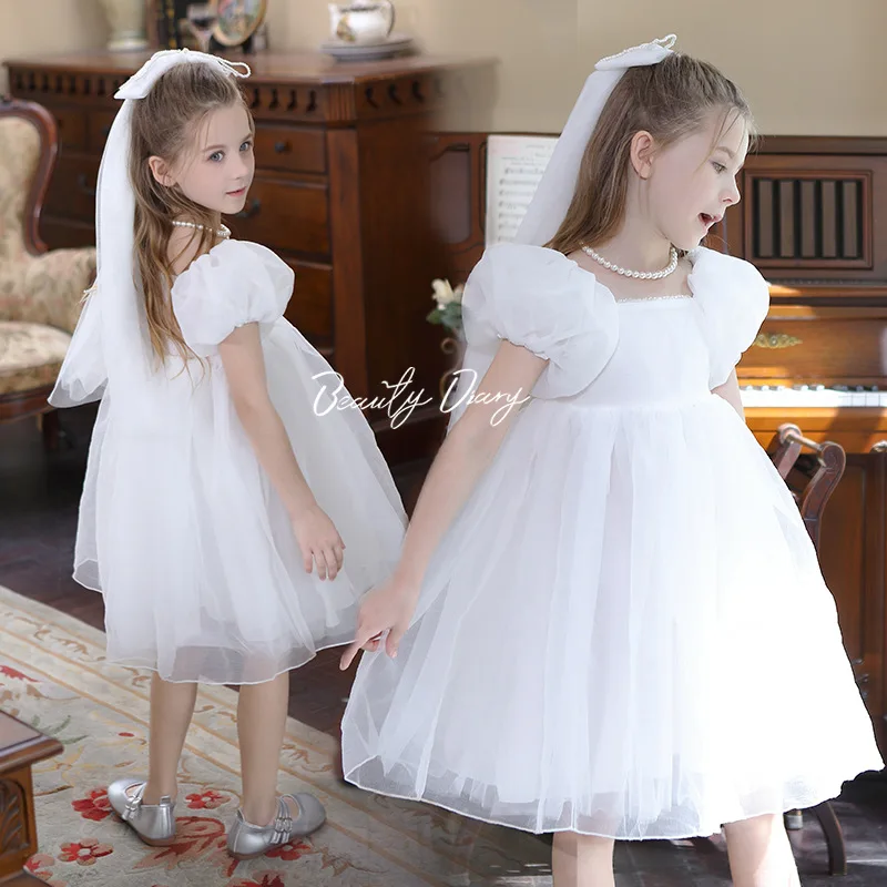 

Flower Girl Party Dresses For Girls Birthday Princess Wedding Dress Lace Christening Ball Gown Baby Baptism Kids Clothing