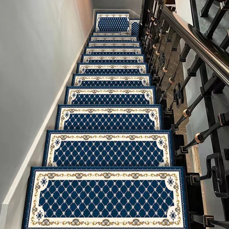 VIKAMA staircase treads pad - European-style solid wood anti-slip carpet for elderly and children, suitable for home decoration
