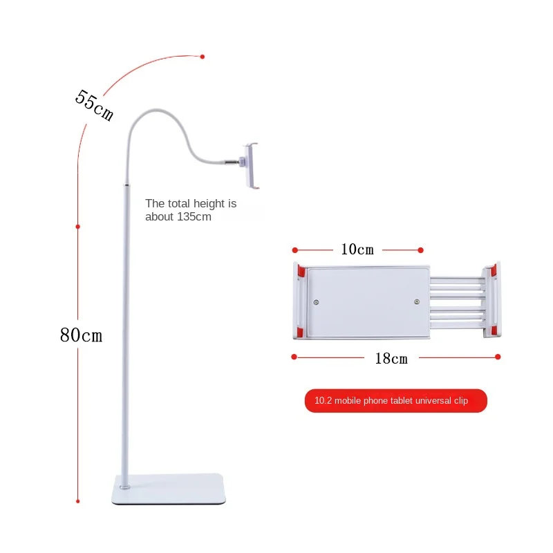 Soporte de teléfono móvil de cabecera de piso a piso para Ipad, soporte de manguera, fotografía en vivo, voladizo, marco plano Perezoso
