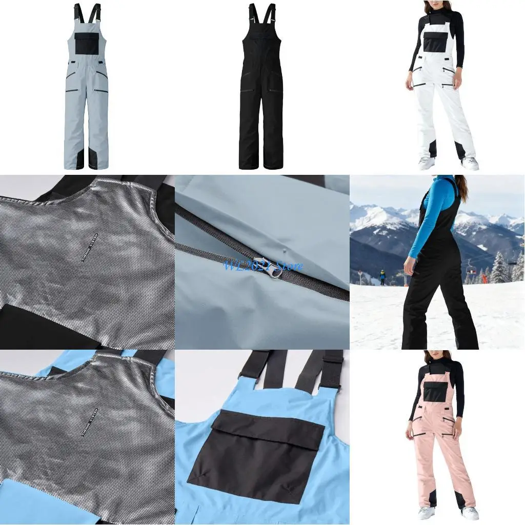 

G5GC Womens Ski Pants Ski Bibs Insulated Snowboard Overalls Waterproof Outdoor Snowpant Adjustable Jumpsuit Snowsuit