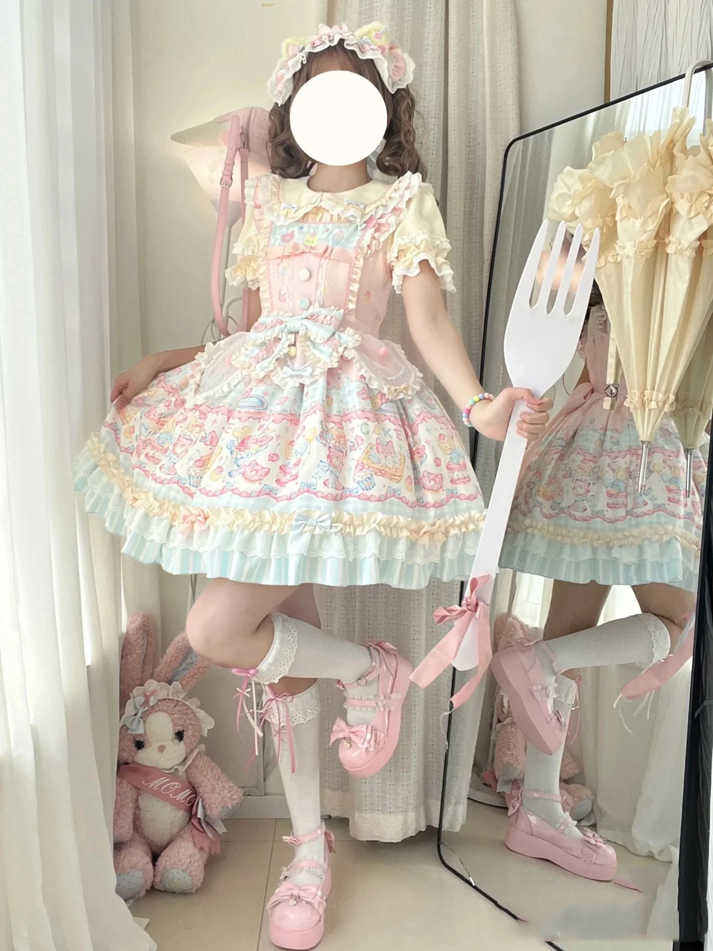 Sweet Macaron Cream Candy-Colored Lolita Dress Cute Birthday Princess  Tiered Cake Dress plus-size women - AliExpress 200000345