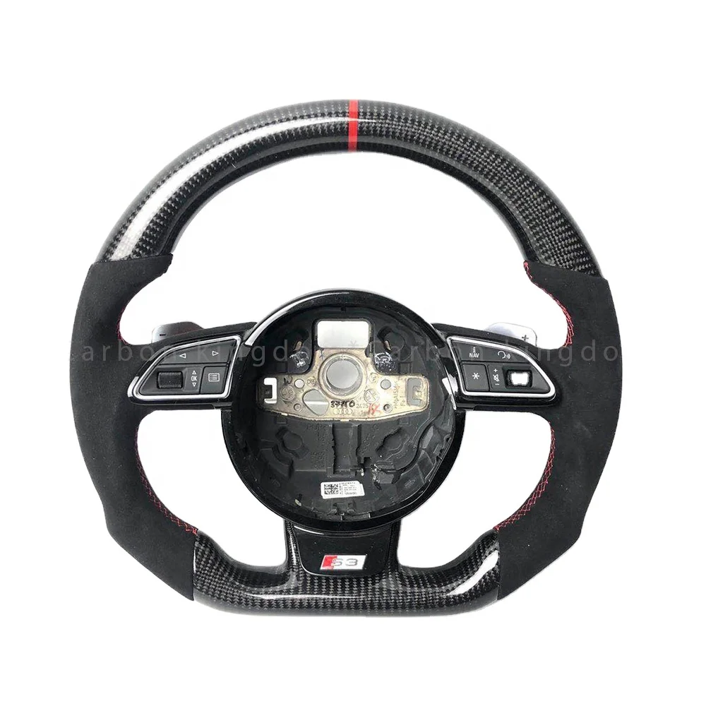 OEM Forged Carbon Fiber Steering Wheel Compatible With  R8 TT Car Leather Steering Wheel