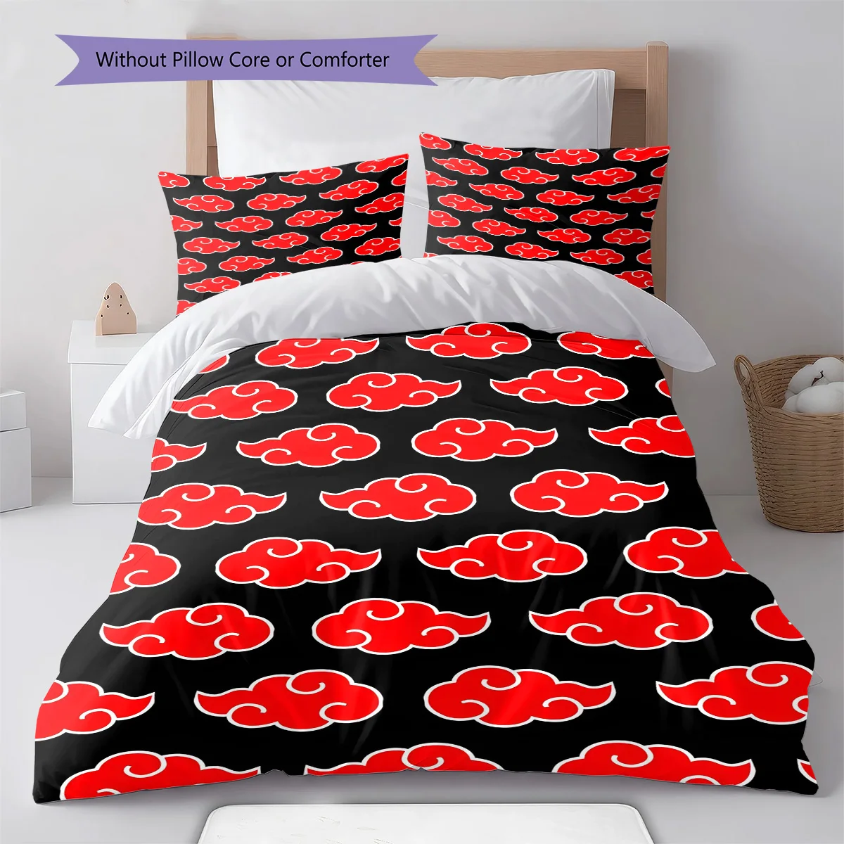 Naruto Sitting Relax Pose Bedding Set Anime Duvet Cover Polyester Soft Comforter Bedroom Set -QJY