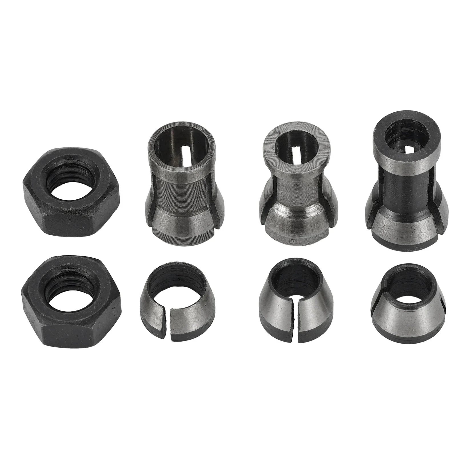 Carbon Steel Collet Chuck Set, 3 Sizes (6mm, 6 35mm, 8mm), Fine Workmanship, Portable Engraving Tools for Milling Cutter Machine