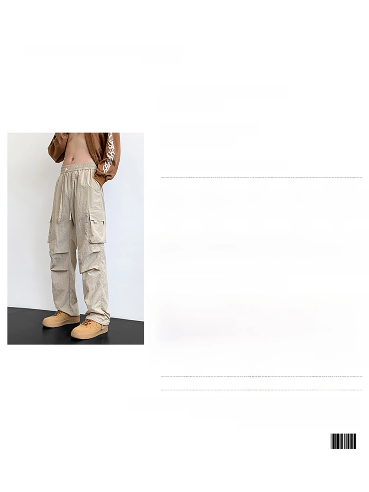 Wassup Erika2025 الرجال فضفاض واسعة الساق ملابس العمل السراويل الصيف الرياضة في الهواء الطلق تسلق السراويل عادية مستقيم الساق السراويل