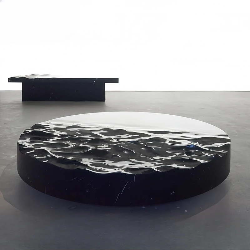 Water ripple imitation, marble coffee table