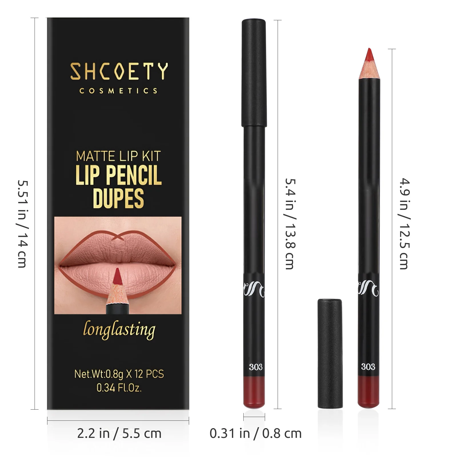 12Pcs Lip Shaping Pencil Set Waterproof Lightweight Formula Nourishing for Dry Lips Crisp Lines Every Time Lip Liner