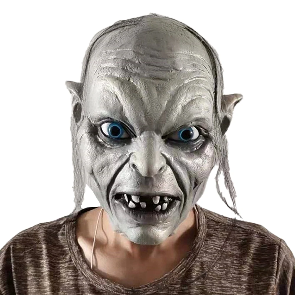 Casco cosplay in lattice per carnevale di Halloween - Maschera teschio horror Gollum, costume da festa Scheletro Mostro Elfo Zombies Purim