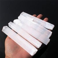 Natural Gypsum Sticks Raw Gemstone White Selenite Wand Reiki Energy Jewelry Making Healing Stone Crystal Quartz