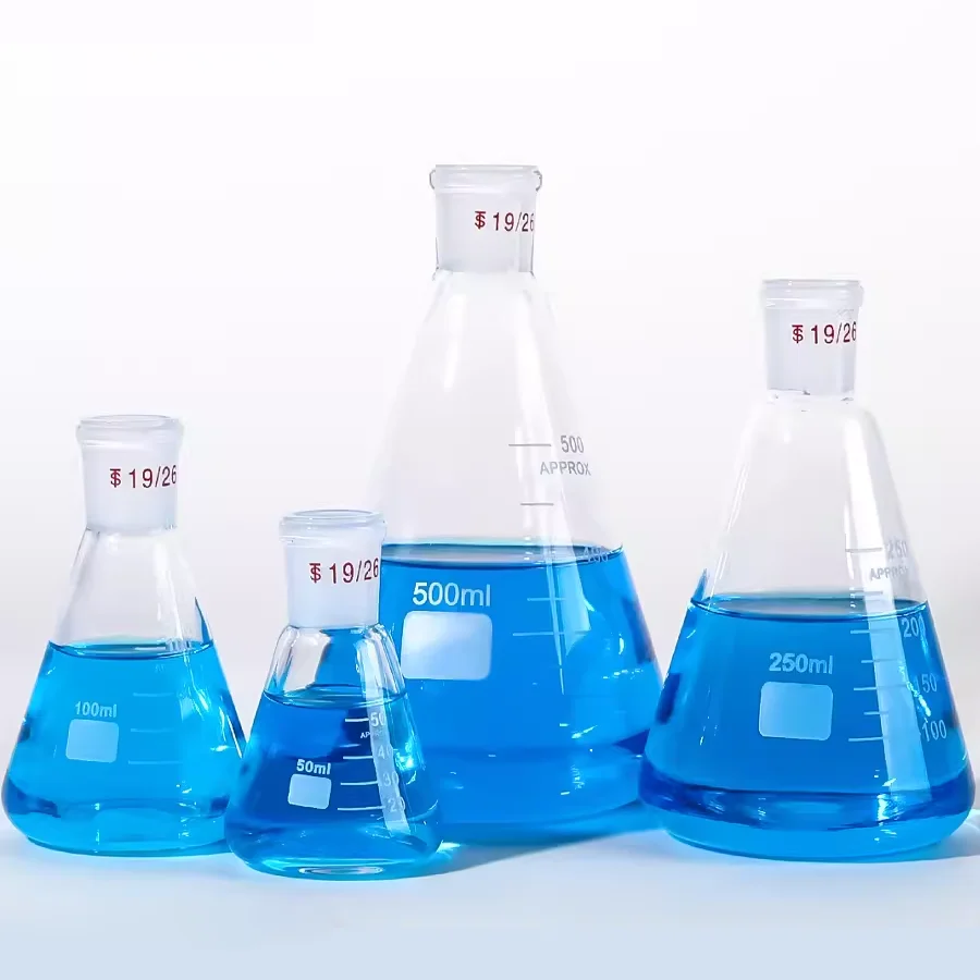 

50 100 250 500ml Erlenmeyer flask straight mouth experimental equipment 19/26 24/29 high temperature resistant and heatable