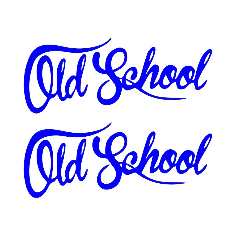 2 قطعة/المجموعة "المدرسة القديمة" ملصق النصي لسيارة دراجة نارية ، ملصق نص ريترو ، ملحقات التخصيص الخارجي للسيارات