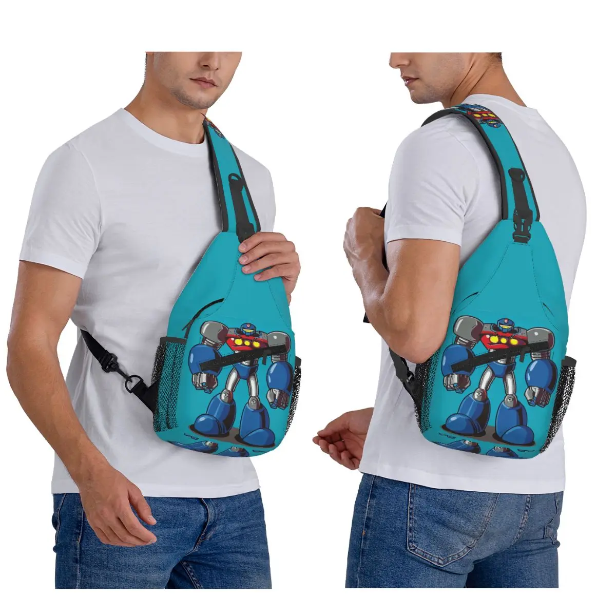 

Повседневная нагрудная сумка Tetsujin 28, мужской рюкзак через плечо на слинге, нагрудная сумка, дорожный походный рюкзак, сумка на плечо