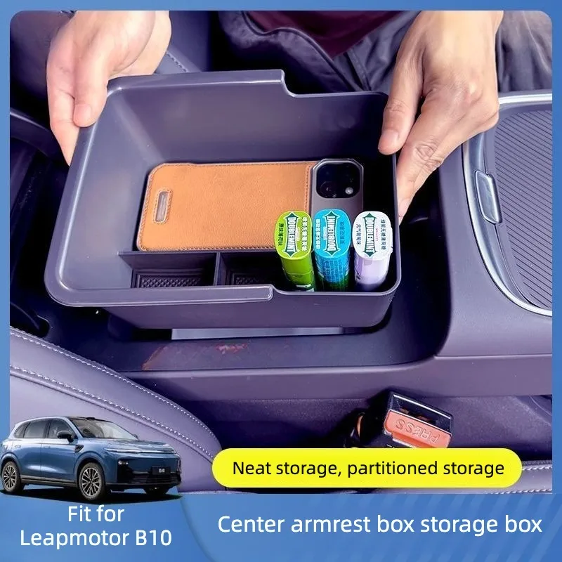 For Leapmotor B10 2025 Armrest Box Storage Tray Not Fit 2026 B10 Car Interior Organizer Modify Accessories