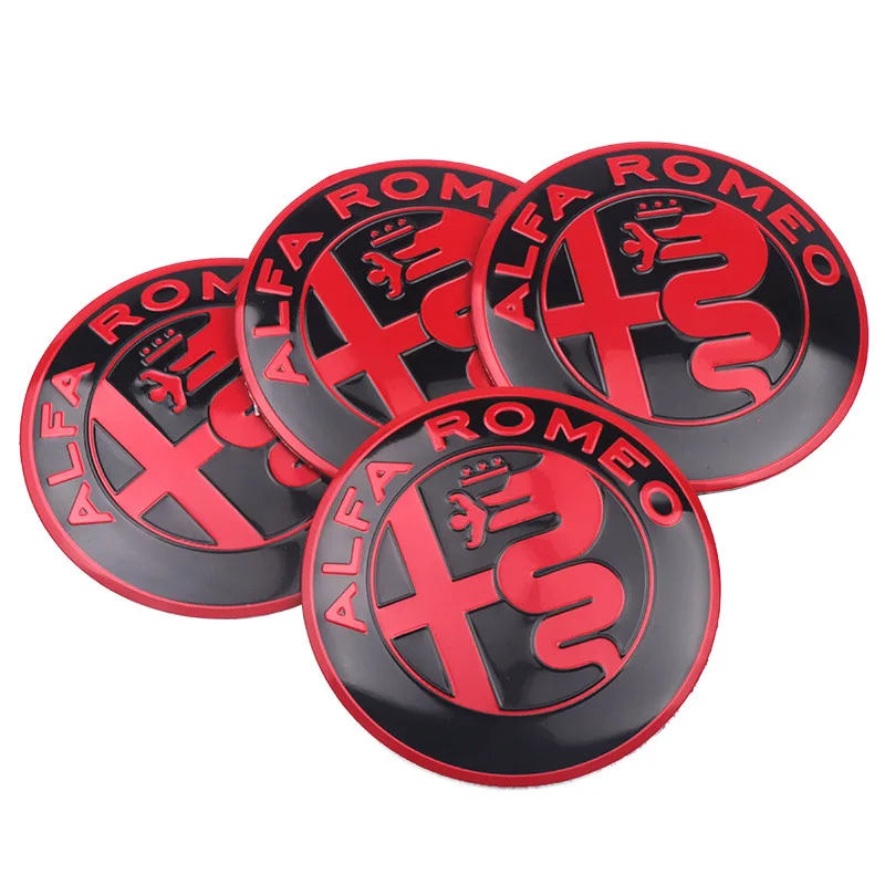 4Pcs Car Wheel Center Hub Caps Stickers Emblem Decal For Alfa Romeo Giulia Stelvio MiTo Giulietta Tonale ALFA 4C Disco Volante