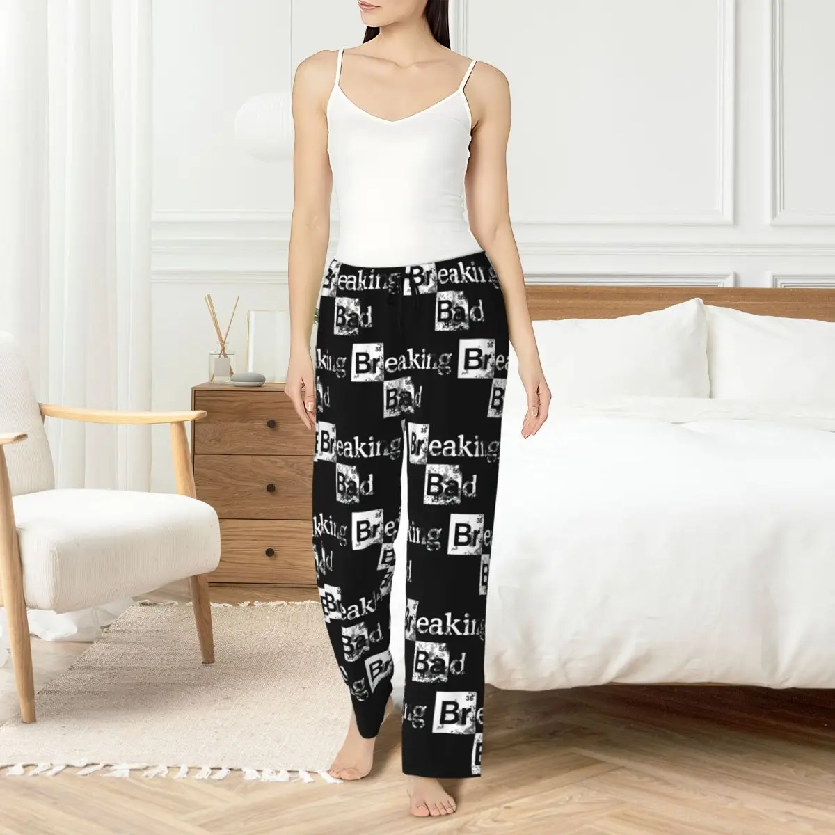 Custom Women Breaking Bad Pajama Pants Print TV Show Sleep Sleepwear Bottoms with Pockets