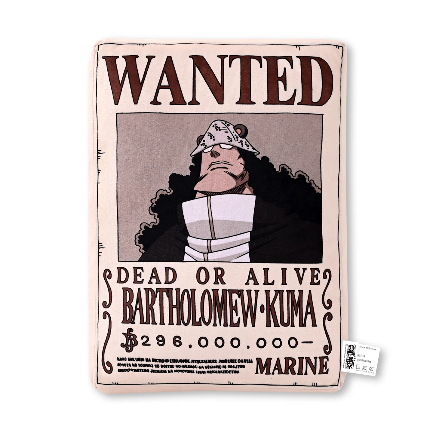 1 stuk officieel One Piece Wanted Poster kussen, dubbelzijdig anime sierkussen voor thuis, bank, kantoor, slaapkamer, collectie cadeau.