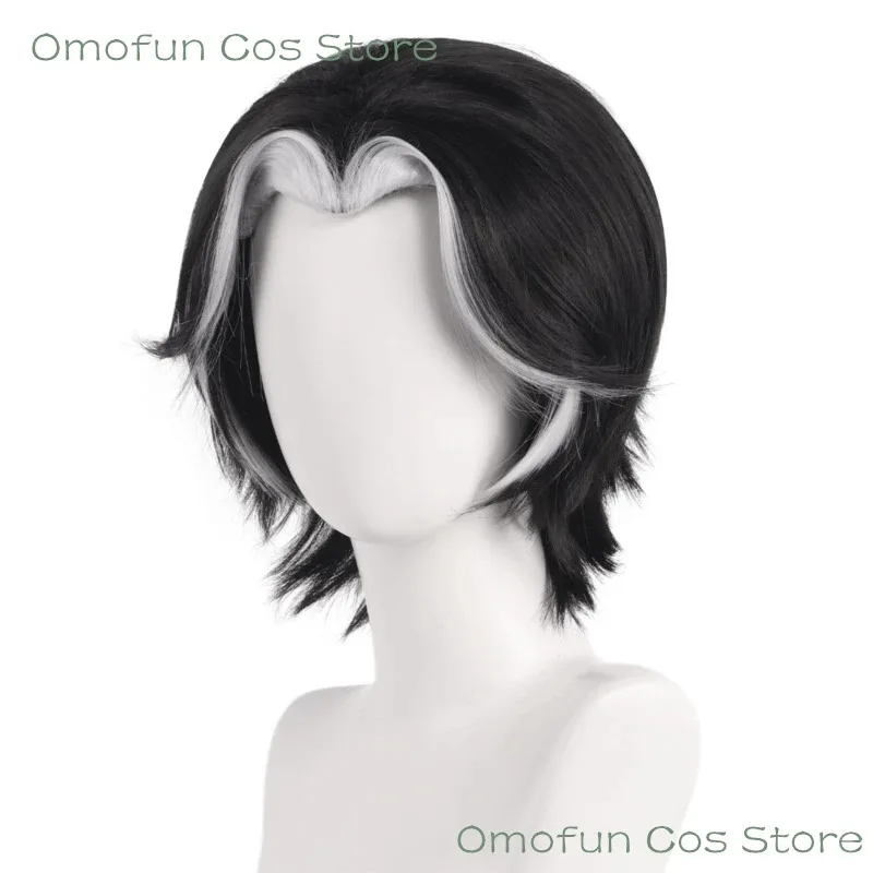 2025 aaa Anime Husk Cosplay Wigs Short Black White Resistant Synthetic Hair Accessory Halloween Party Costume Props view 5