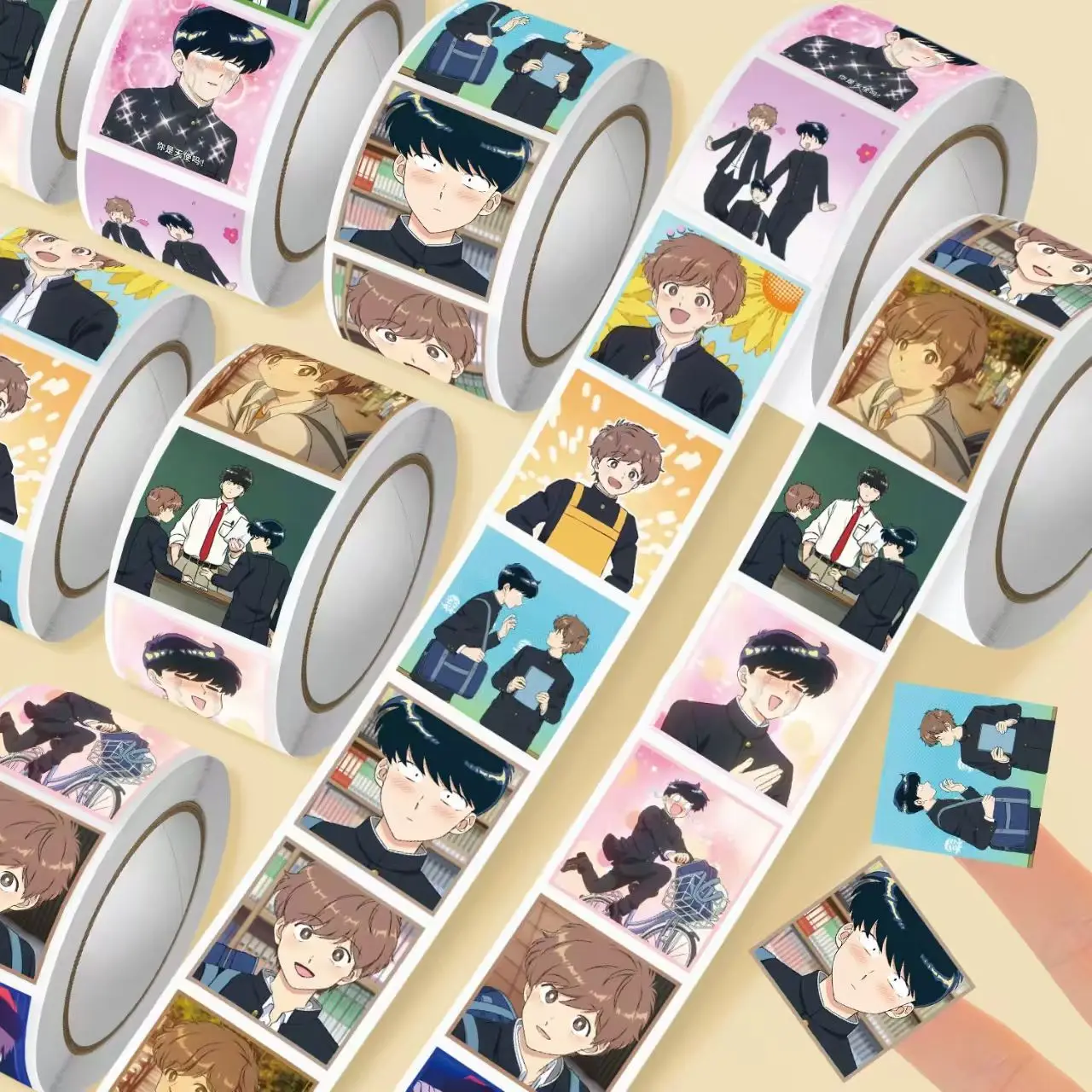 500pcs/roll Go For It, Nakamura-kun!! Waterproof Stickers Okuto Nakamura Aiki Hirose DIY Decal for Journaling Laptop Decor Gift image 4