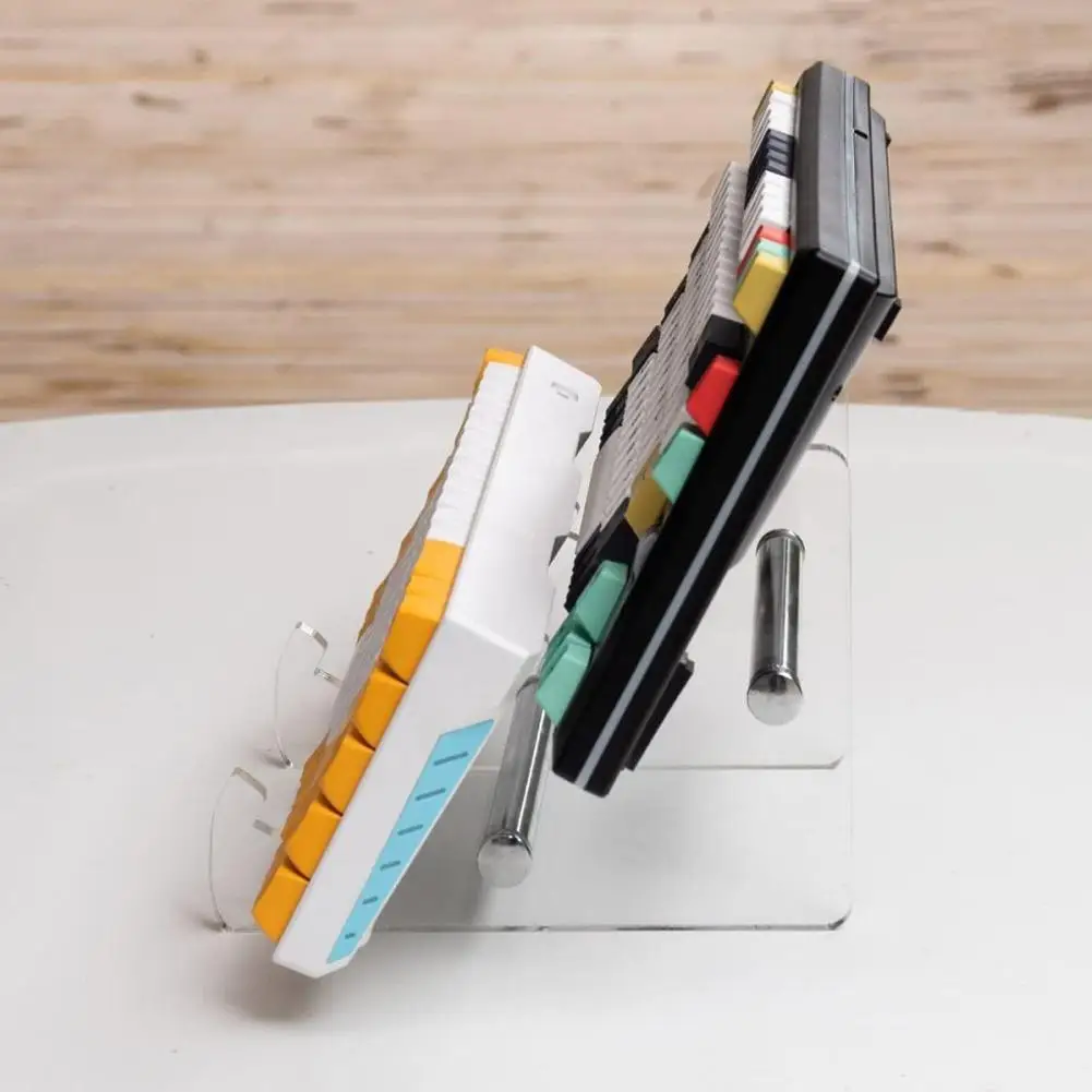 2 Tiers Keyboard Display Holder Transparent Acrylic Keyboard Stand Computer Mechanical Keyboard Rack Storage Detachable Holder