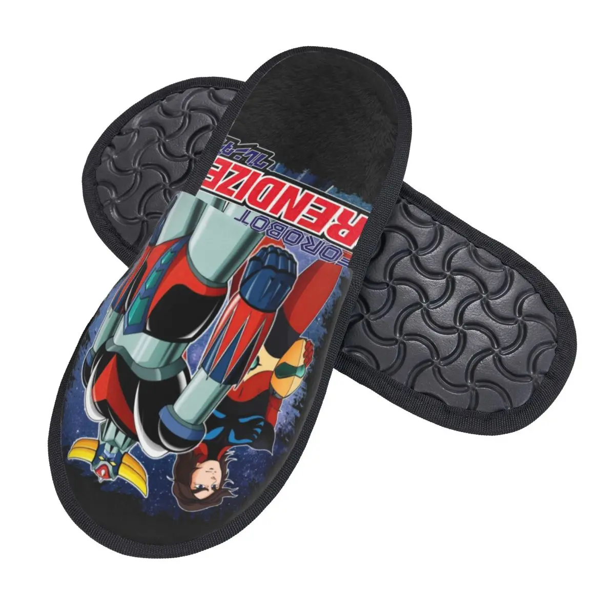 Custom Print Women Goldorak G-Grendizers Actarus House Slippers Soft Warm UFO Robot Goldrake Memory Foam Fluffy Slipper Shoes