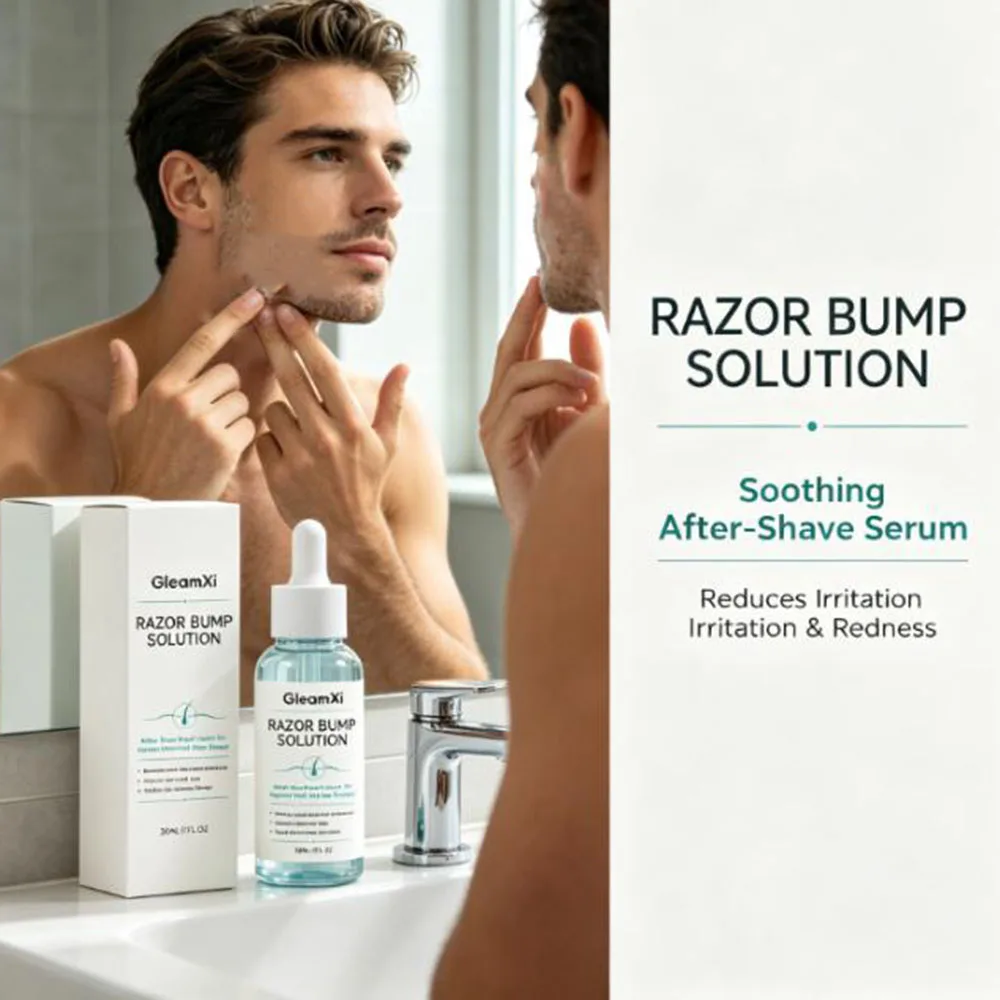 Men Post Shave Serum Razor Bump Solution, Gentle Aftershave Treatment to Calm Skin Irritation, Prevent Ingrown Hair, Hydrate & S