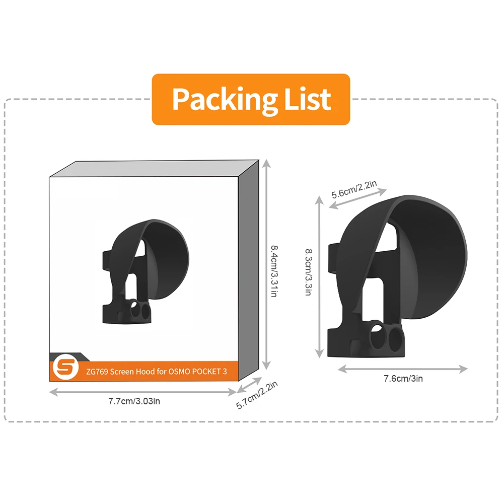 Солнцезащитный козырек для DJI Osmo Pocket 3, защита от солнца, антибликовый ЖК-видеомонитор, капюшон, ручной карданный подвес, аксессуары для камеры