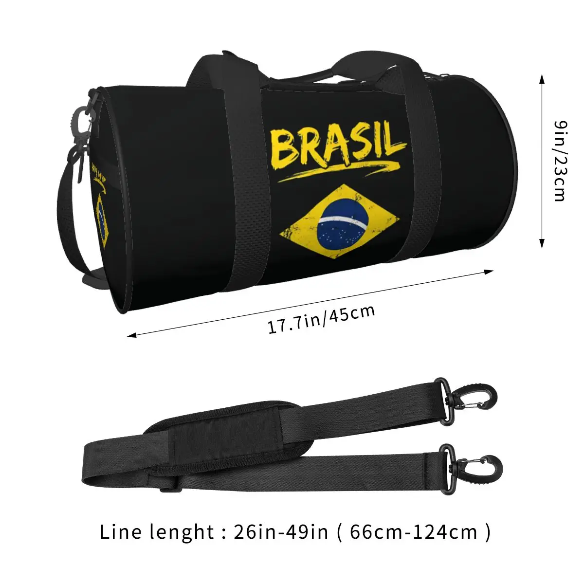 Brasil Flag Distressed Retro Brazil Football Sports Pride Gym Bag Bags Men Women Large Capacity Fitness Bag Oxford Handbags