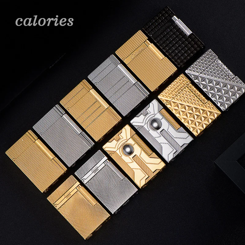 New Calories Steel Sound Langsheng Side Blowing Open Flame Grinding Wheel Inflatable Lighter, High End Gift Lighter