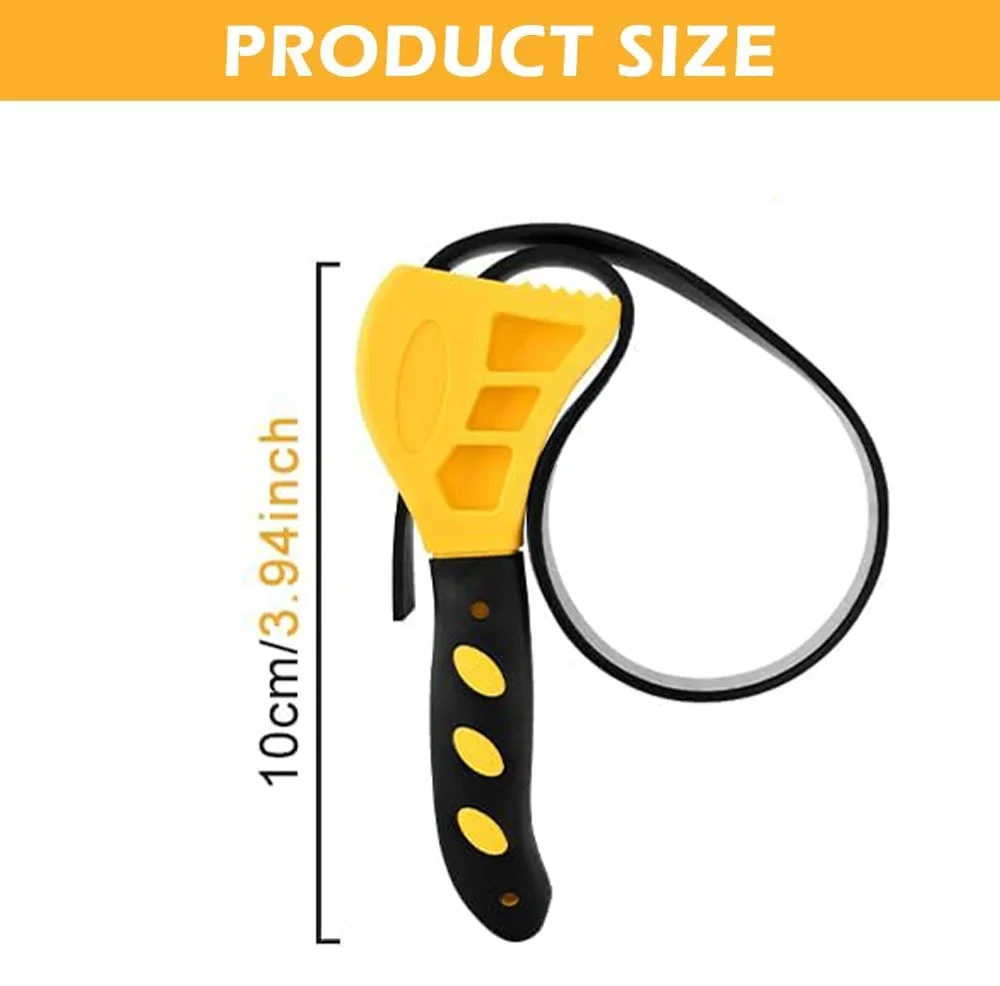 Adjustable Strap Wrench, 6 Inch Strap Wrench Plumbing, Rubber Strap Wrench, Water Oil Filter Pipe Wrench for Plumbers Can Opener