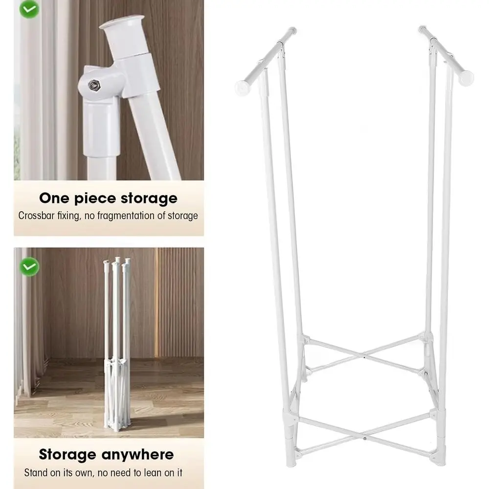 Portable Folding Clothes Drying Rack - Multifunctional, Space-Saving for Indoor & Outdoor Use, Carbon Steel & ABS Material