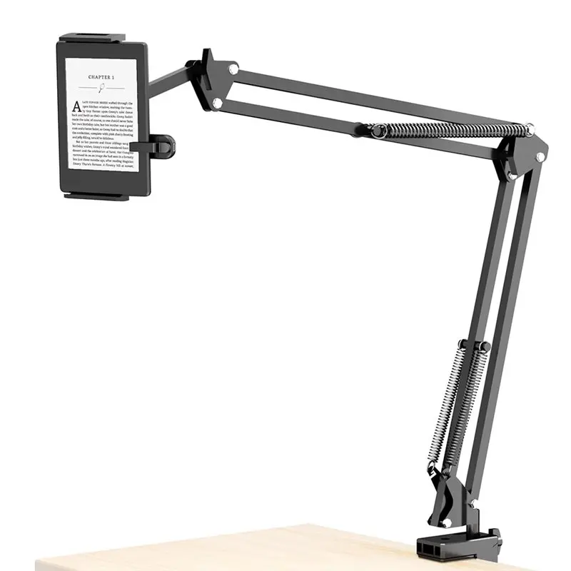 

Ingenious-Hands-Free Bedside Tablet Holder With Auto Clicker, Adjustable Desk Arm Stand For Phone Tablets