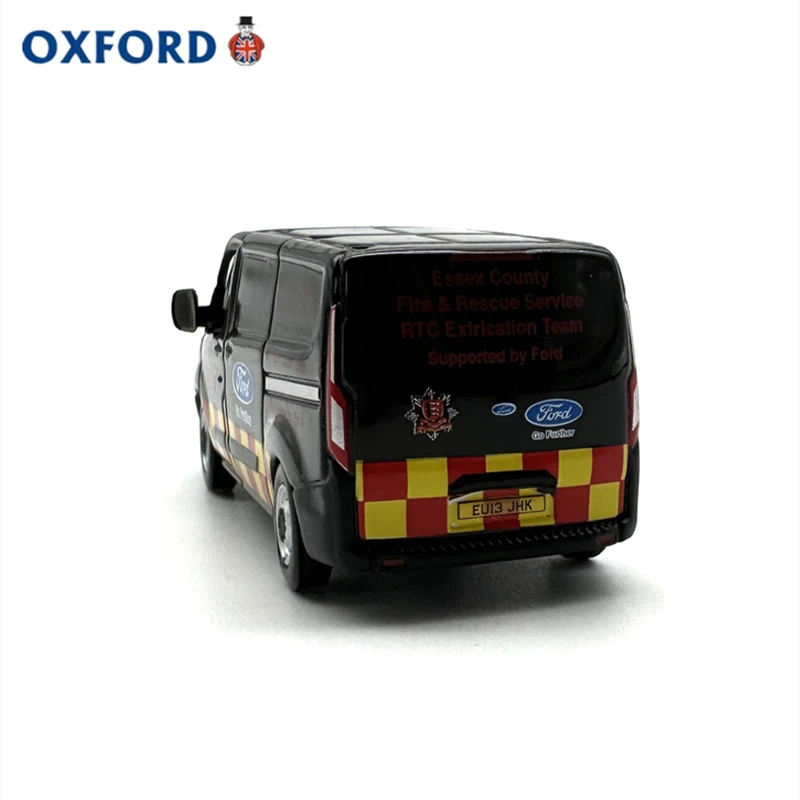 Diecast OXFORD 1:76 Scale Ford Van Fire Rescue Vehicle Alloy Car Model Collectible Toy Gift Souvenir Display Ornament