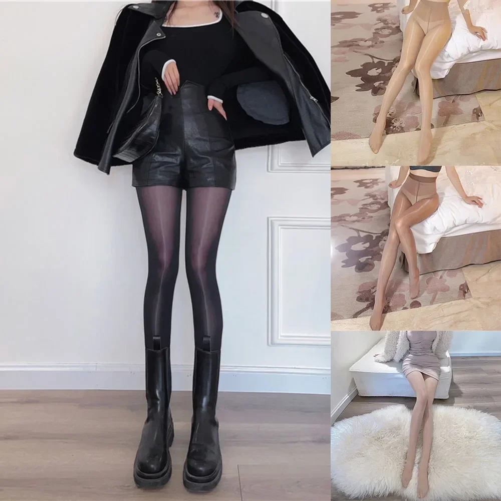 ストッキング パンスト オイル 光沢のある セクシー 薄手 タイト 女性 レディース ストッキング 透明 女性 抗フック 女性用