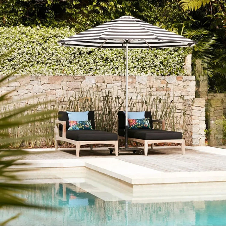 Podstawa parasola JH-Mech Silver, wolnostojąca, elastyczna, szerokość 600 mm, parasol ze stali ocynkowanej z kółkami na patio.