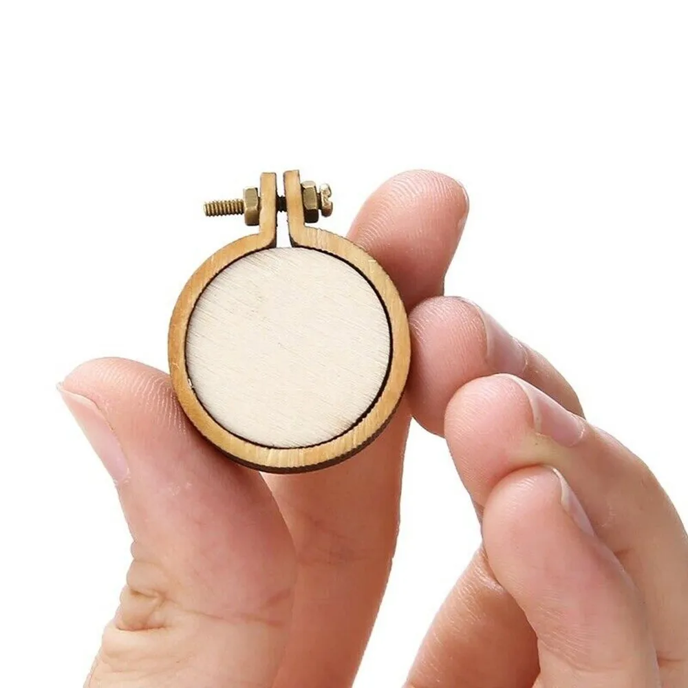 10 unids/set DIY marco de punto de cruz de madera anillo de aro bordado artesanía de escritorio Mini soporte de estante de punto de cruz para picar