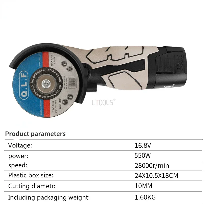 16.8V Brushless / Brushed Angle Grinder Lithium Battery 19500Rpm Cordless Mini Polishing Machine Diamond Cutting Grinder