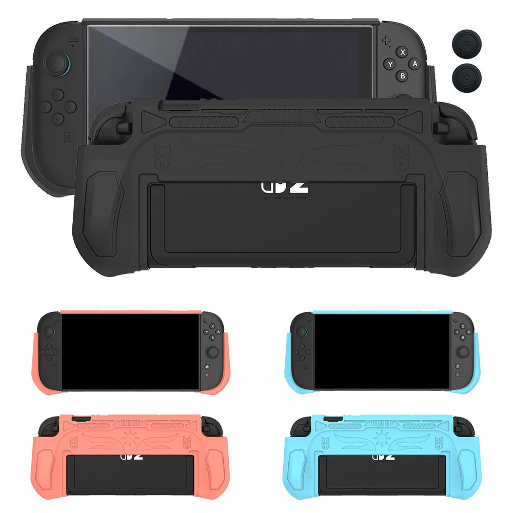 2025 Neue Griffabdeckung + Displayschutzfolie aus gehärtetem Glas für Switch 2-Konsole mit Daumen-Stick-Kappen, Spielzubehör
