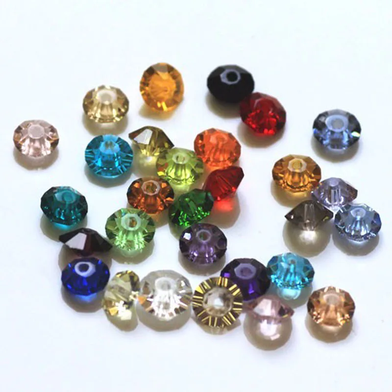 StreBelle AAA Multi Colors Crystal Glass Beads Normal Bicone Half Bicone and Flat Bicone Beads 3MM 4MM 6MM 8MM 10MM 2.5x5MM