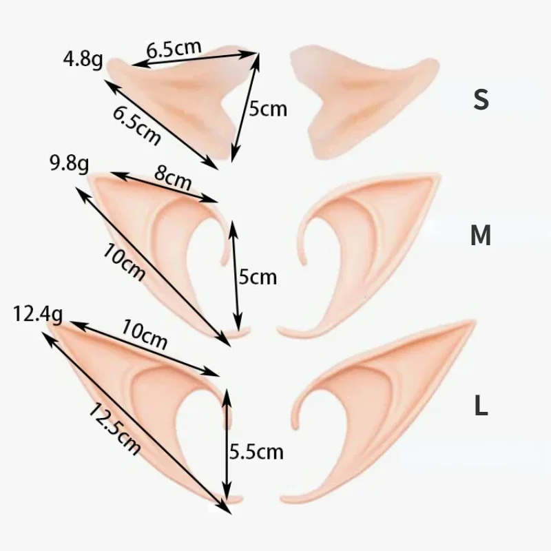 Anjo Elfo Orelhas Clip Brincos, Decoração Cosplay Suprimentos, Foto Props, Trajes de Festa Masquerade, Halloween, 1 Par