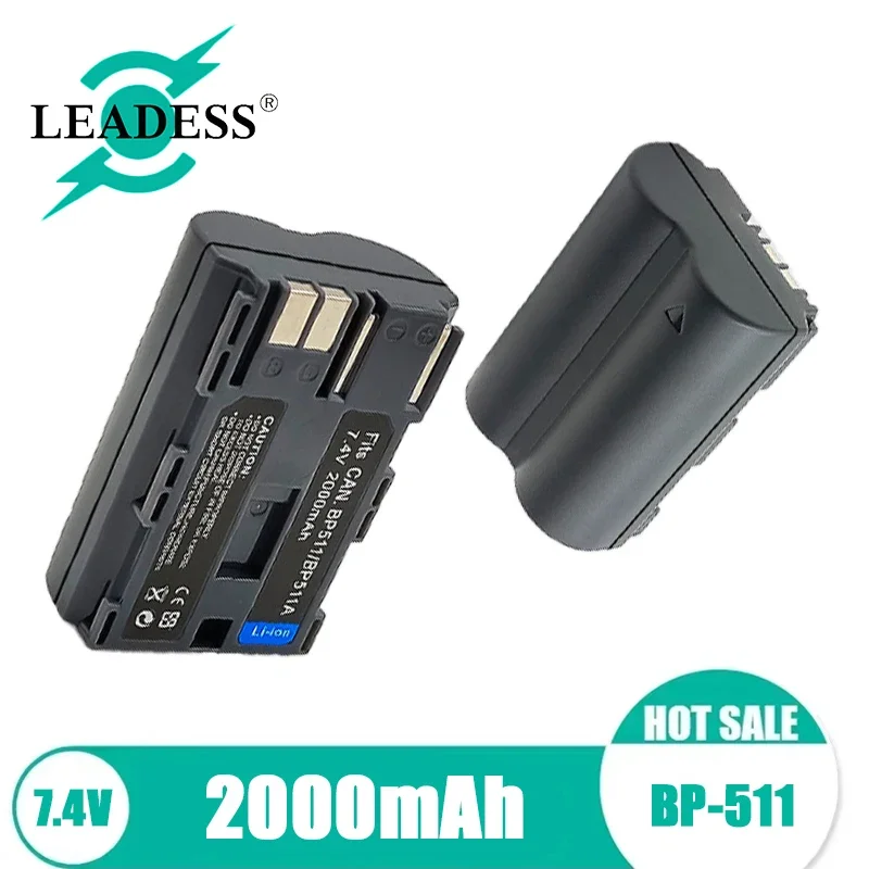 BP-511 BP 511A Camera Battery 2000mAh For Canon G1 G2 G3 G5 G6 EOS 300D 50D 40D 30D 20D 5D Rechargeable Lithium Battery Pack