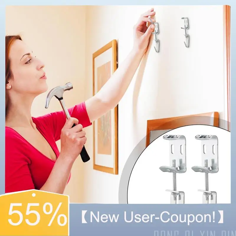 

【 Быстрая доставка】10 шт. регулируемые крючки J для вешалок для картин - комплект для подвешивания зеркал с вешалками для фотографий и рам