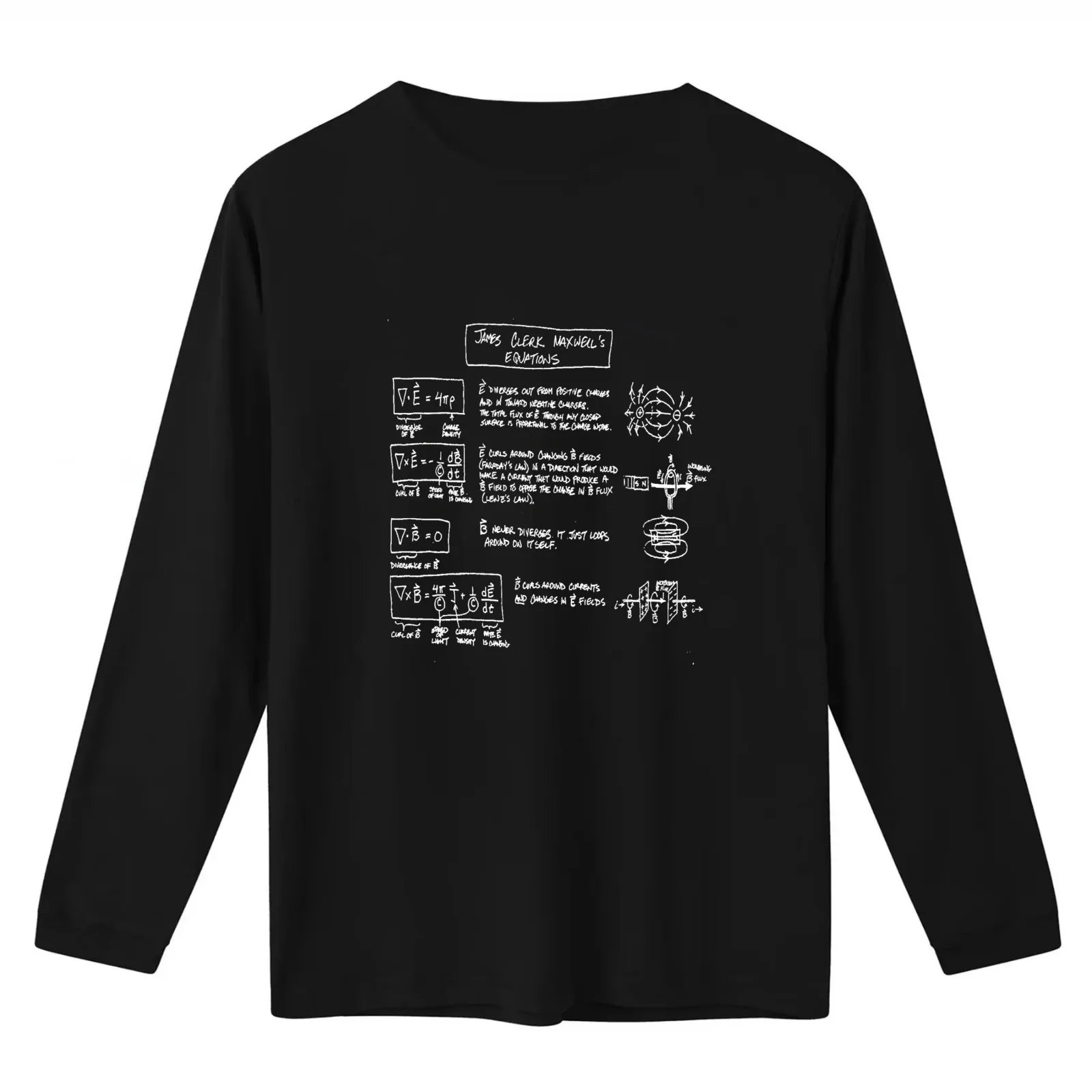 Maxwell's Equations [dark] T-Shirt Summer Casual Cotton Tee Oversized Streetwear Tops Vintage Graphic Print Unisex Men Women