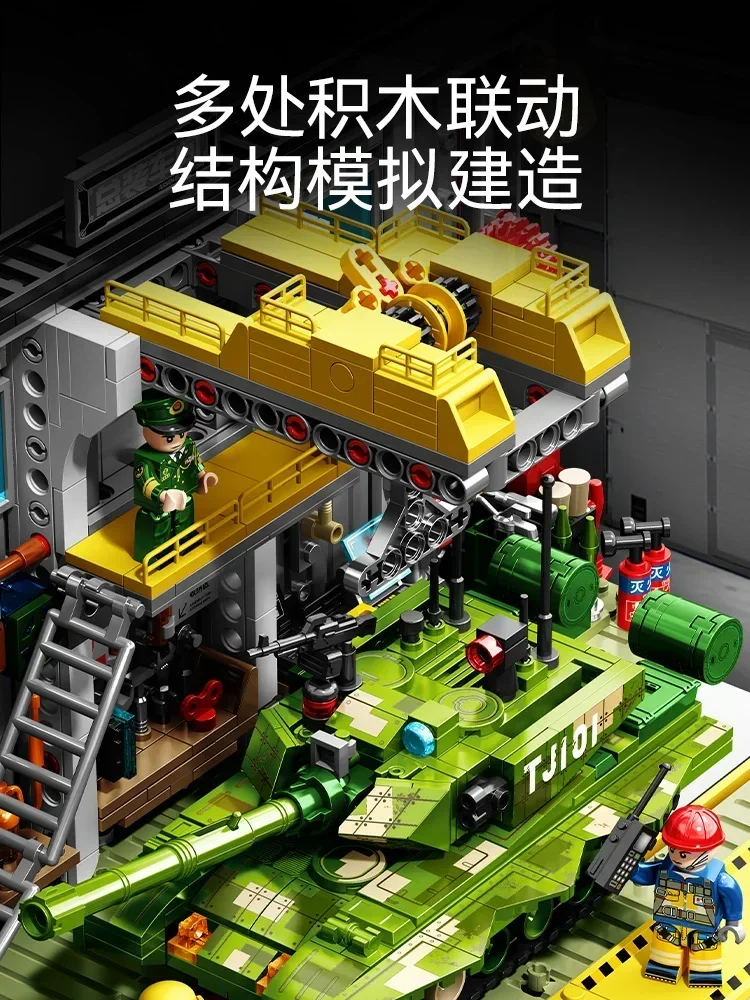 مصنع تجميع الخزان لبنات البناء سلسلة السيارات ديكور سطح المكتب لغز تجميع نموذج اللعب هدايا عيد الميلاد للأولاد #5
