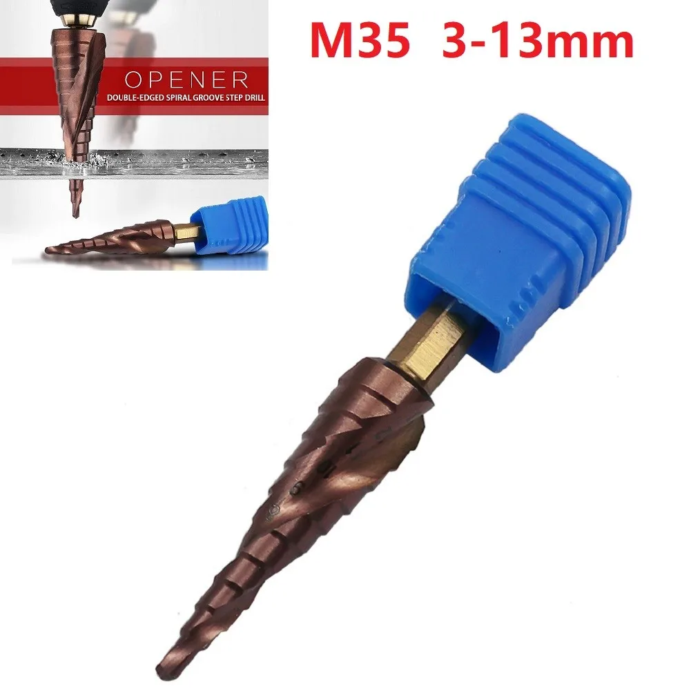 HSS Spiral Step Cone Drill Bit Step Drill Bit Hex Shank Woodworking Bits For 0.1 4mm Iron For Range 01 1mm Steel Plate