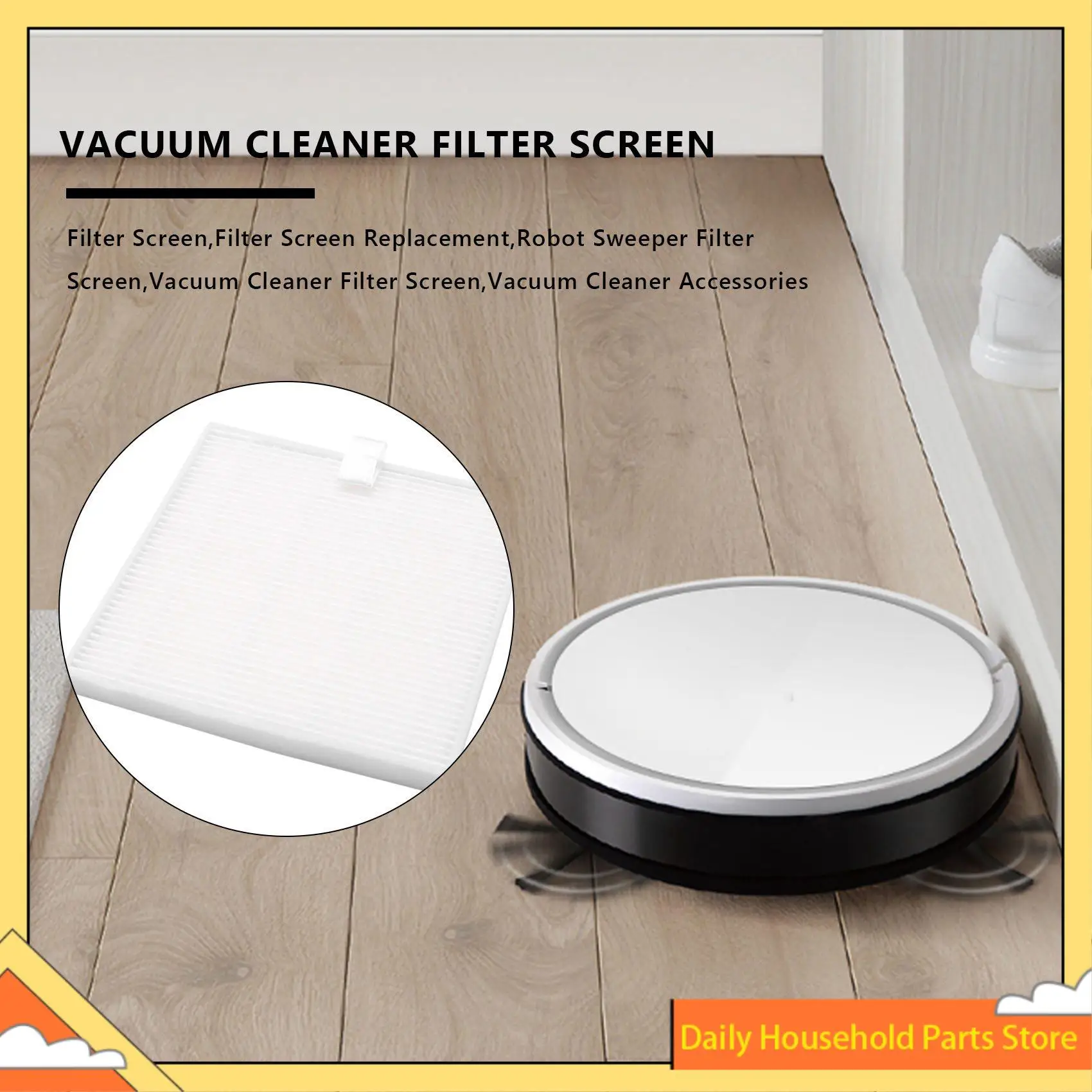 【Grande venda】1 peça de acessórios de substituição de tela de filtro para ilife v8 v8s x750 x800 x785 v80 robô vassoura (branco + preto)