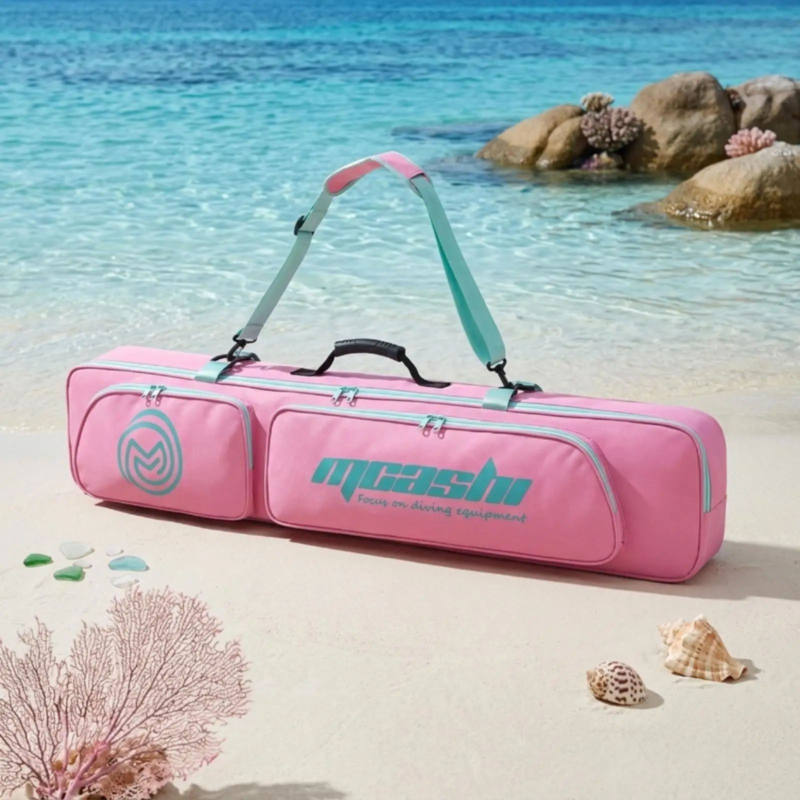 Swim Gear Storage Long Blade Fin Carrier Adjustable Strap Scuba Fins Bag for Beach Pool and Travel Use