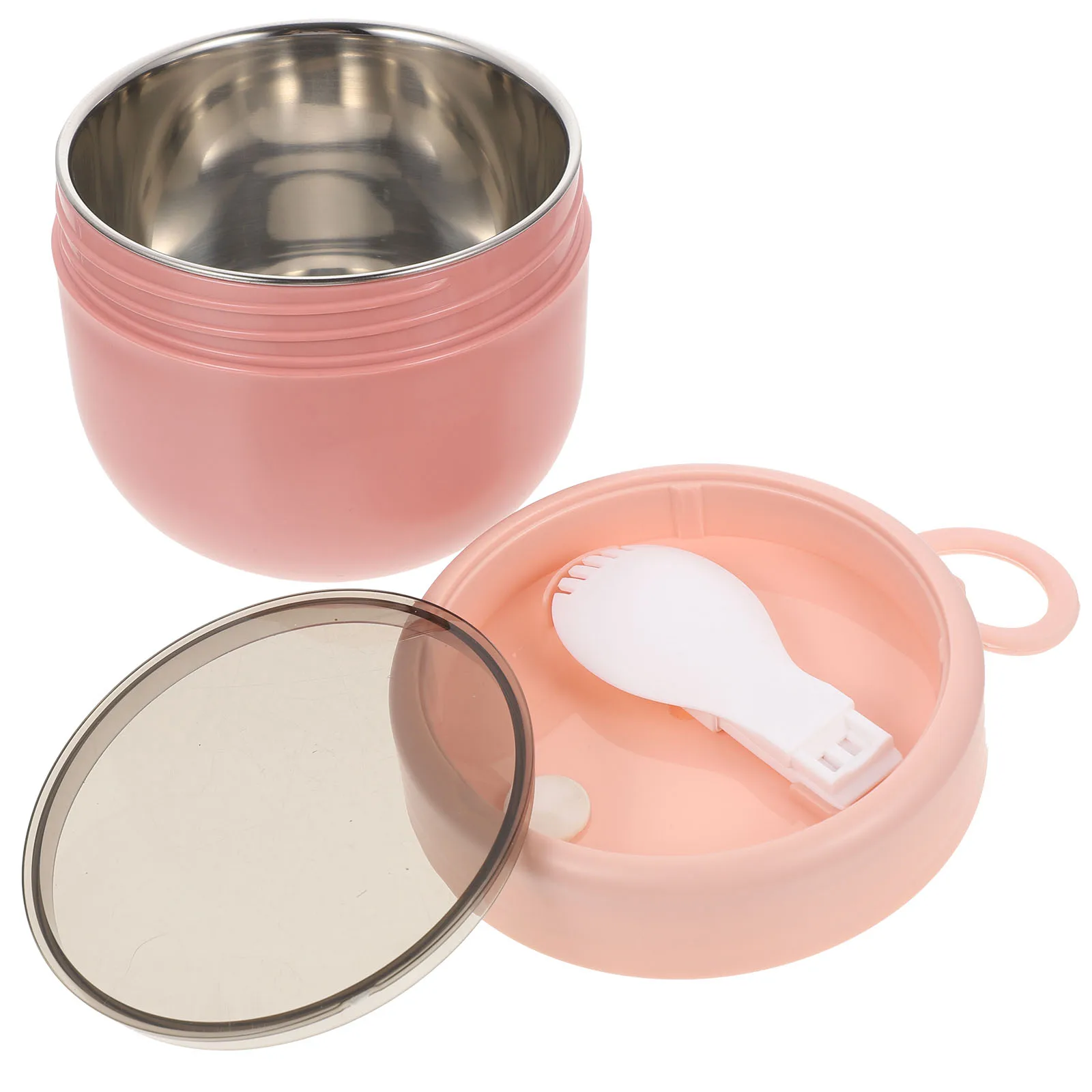 

Stainless Steel Breakfast Mug Pink H held Yogurt Cup Leakproof Oatmeal Container Travel Soup Milk Storage Portable Food Vessel