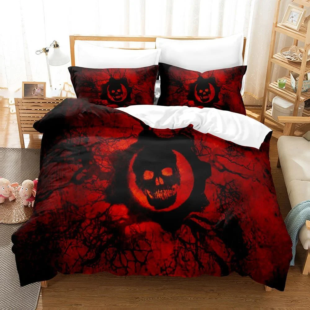 3D Print Dark Satanic Bedding Set,Duvet Cover Comforter Bed Set Quilt Cover Pillowcase,King Queen Twin Size Boys Girls Adults